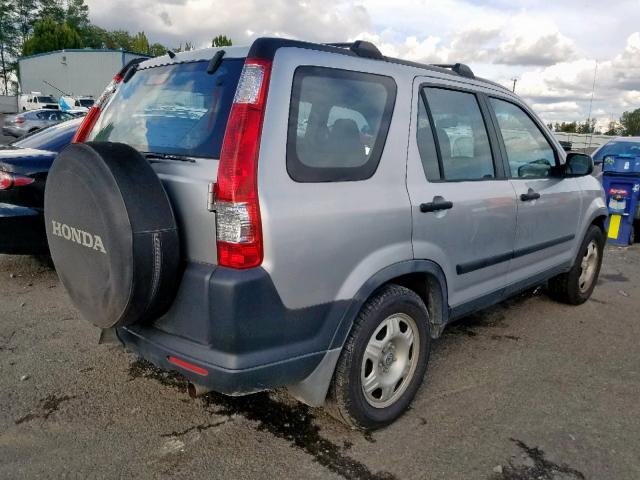 JHLRD78556C042503 - 2006 HONDA CR-V LX SILVER photo 4