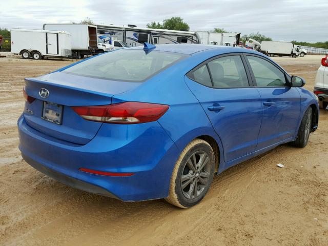 5NPD84LF6HH009124 - 2017 HYUNDAI ELANTRA BLUE photo 4