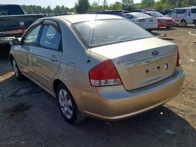 KNAFE221195657268 - 2009 KIA SPECTRA EX TAN photo 3