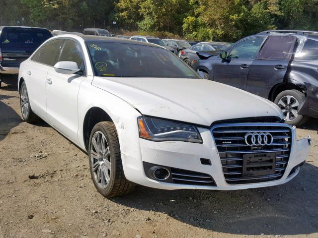 WAURMAFD4EN004877 - 2014 AUDI A8 L TDI WHITE photo 1