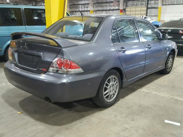 JA3AJ86E85U007604 - 2005 MITSUBISHI LANCER OZ GRAY photo 4