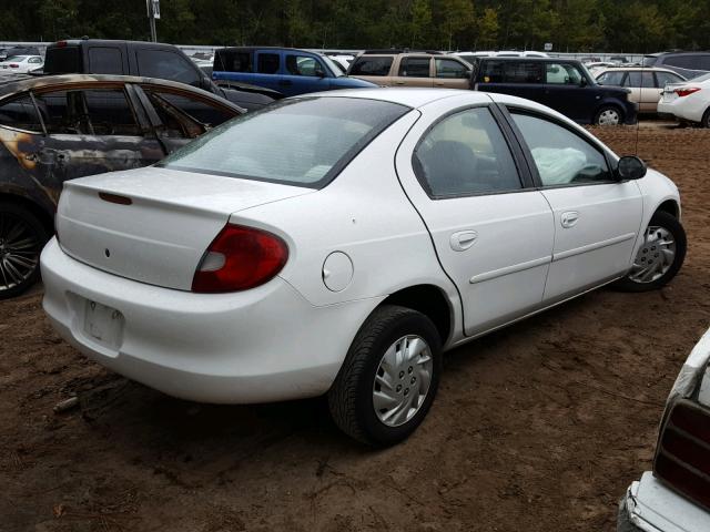 1C3ES46C9YD511899 - 2000 CHRYSLER NEON LE WHITE photo 4