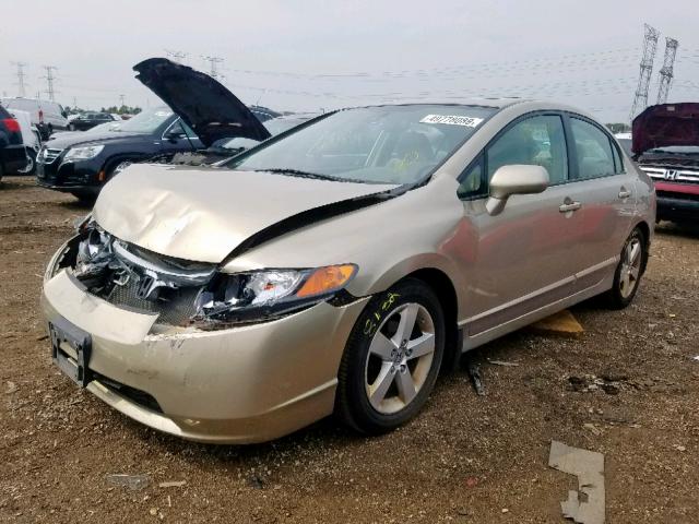 1HGFA16878L036757 - 2008 HONDA CIVIC EX GOLD photo 2