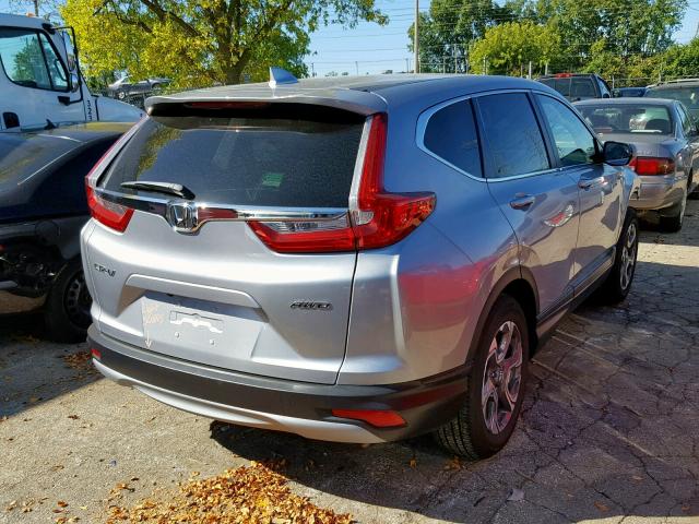 7FARW2H8XJE081060 - 2018 HONDA CR-V EXL SILVER photo 4