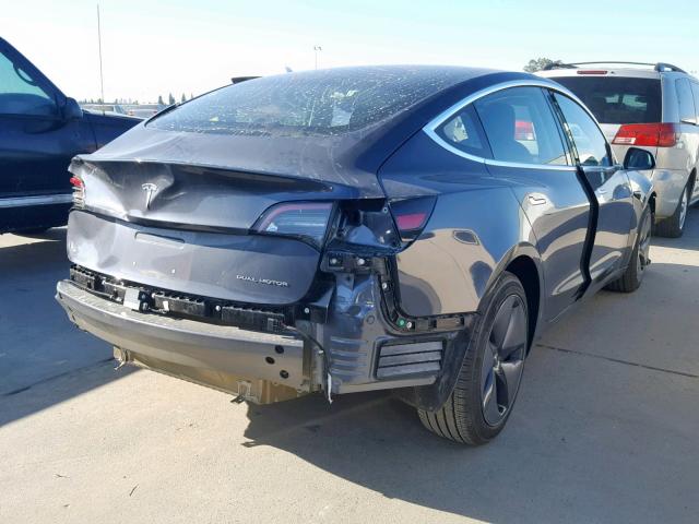 5YJ3E1EB9JF066337 - 2018 TESLA MODEL 3 GRAY photo 4