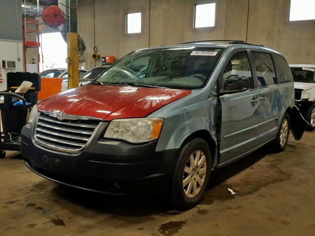 2A8HR54P38R708962 - 2008 CHRYSLER TOWN & COU BLUE photo 2