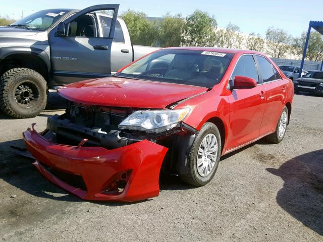 4T4BF1FK4ER435661 - 2014 TOYOTA CAMRY L RED photo 2