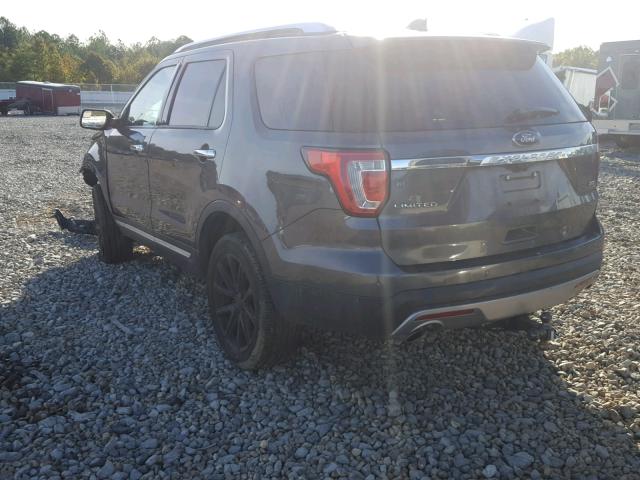 1FM5K8F84GGC89313 - 2016 FORD EXPLORER L GRAY photo 3