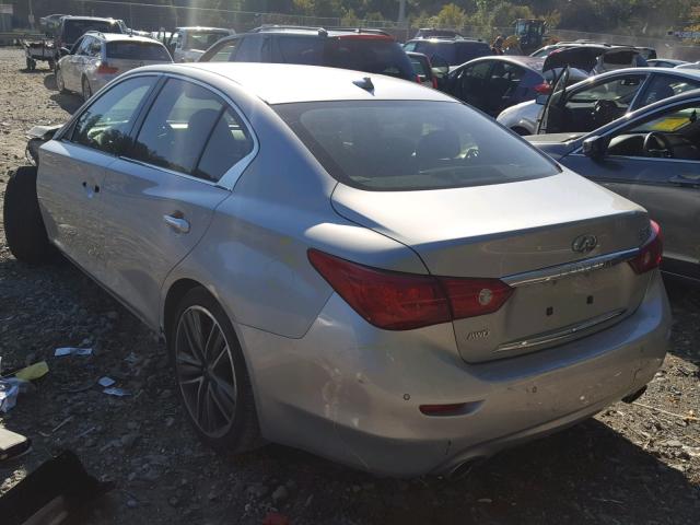 JN1BV7AR8EM697632 - 2014 INFINITI Q50 BASE SILVER photo 3