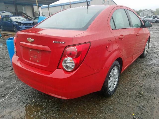 1G1JB5SH6C4112869 - 2012 CHEVROLET SONIC LS 红色 照片 4