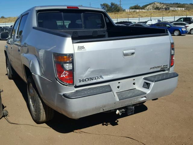 2HJYK16598H541430 - 2008 HONDA RIDGELINE SILVER photo 3