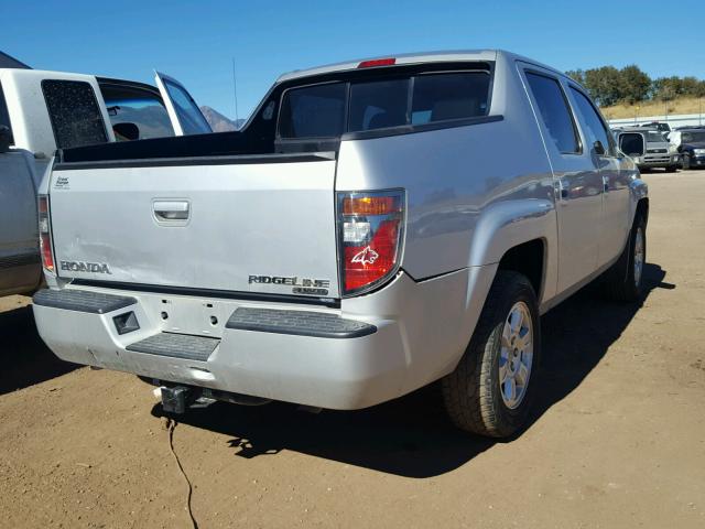 2HJYK16598H541430 - 2008 HONDA RIDGELINE SILVER photo 4