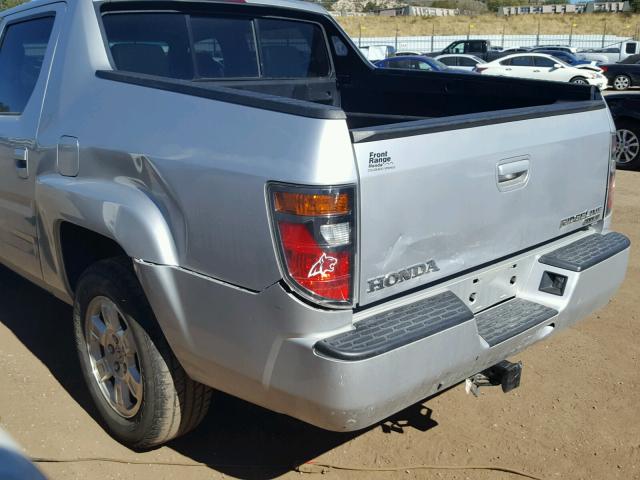 2HJYK16598H541430 - 2008 HONDA RIDGELINE SILVER photo 9