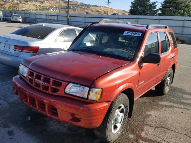 4S2DM58W1Y4332971 - 2000 ISUZU RODEO S RED photo 2