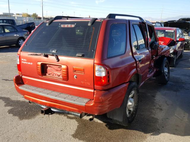 4S2DM58W1Y4332971 - 2000 ISUZU RODEO S RED photo 4