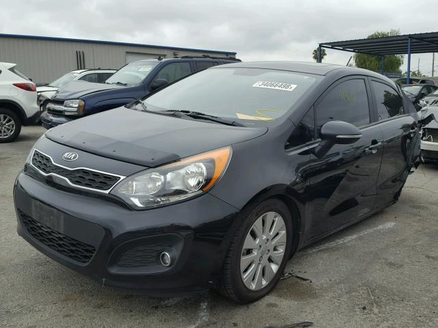 KNADN5A35D6790081 - 2013 KIA RIO EX BLACK photo 2