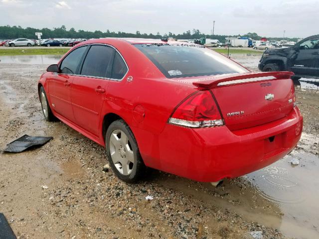 2G1WD57C091143844 - 2009 CHEVROLET IMPALA SS RED photo 3