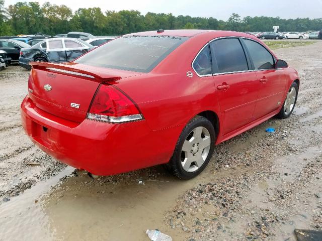 2G1WD57C091143844 - 2009 CHEVROLET IMPALA SS RED photo 4