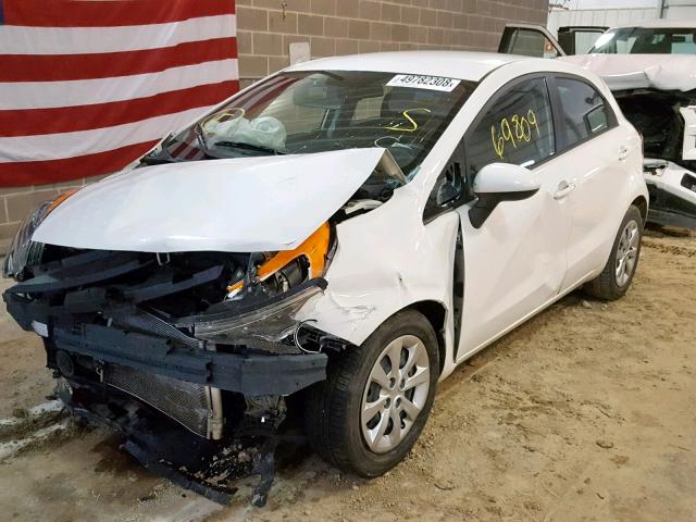 KNADN5A34C6011428 - 2012 KIA RIO EX WHITE photo 2