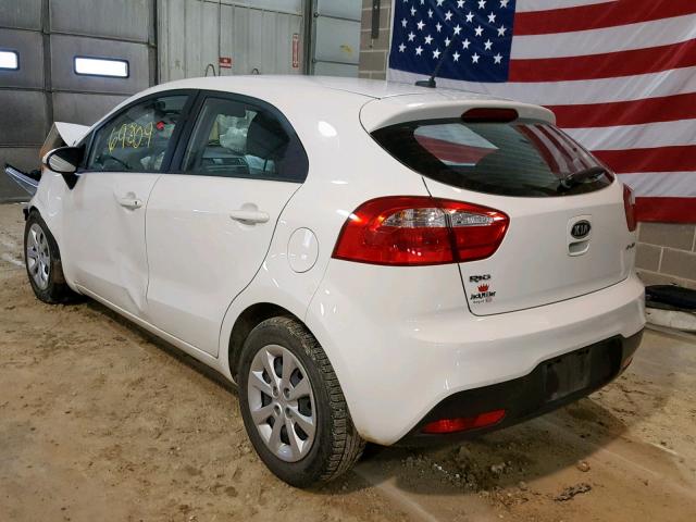 KNADN5A34C6011428 - 2012 KIA RIO EX WHITE photo 3