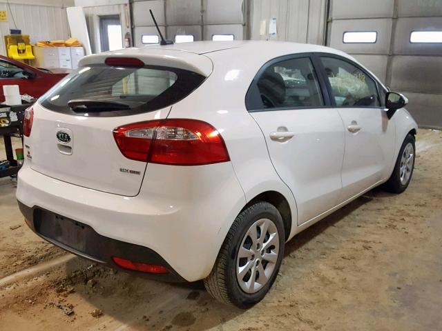 KNADN5A34C6011428 - 2012 KIA RIO EX WHITE photo 4