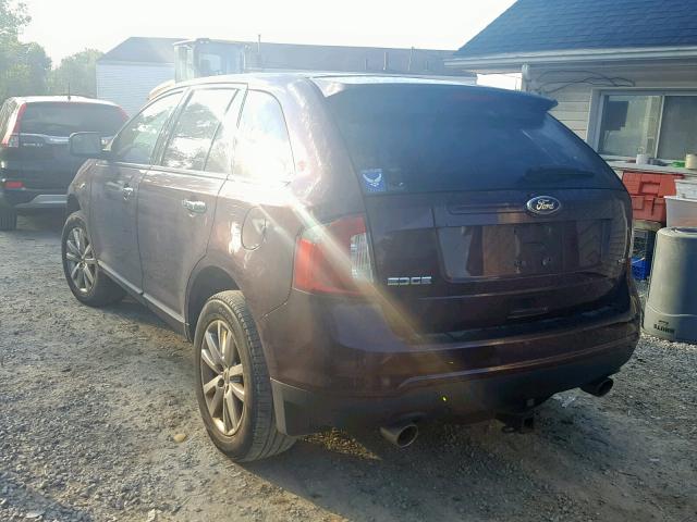 2FMDK3JC0BBA75011 - 2011 FORD EDGE SEL BURGUNDY photo 3