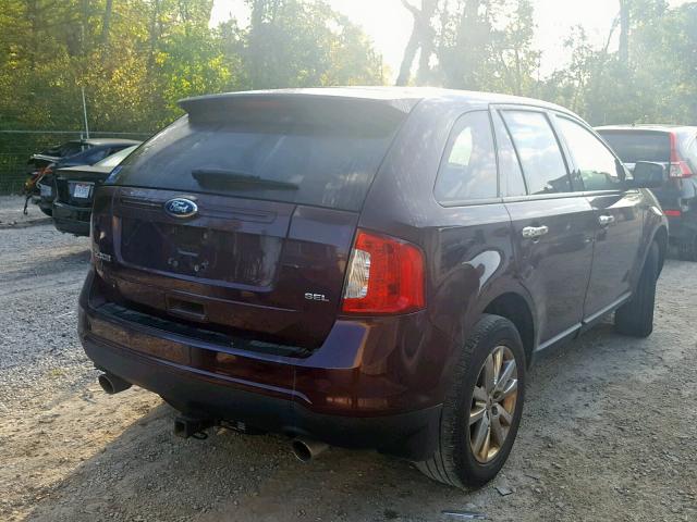 2FMDK3JC0BBA75011 - 2011 FORD EDGE SEL BURGUNDY photo 4