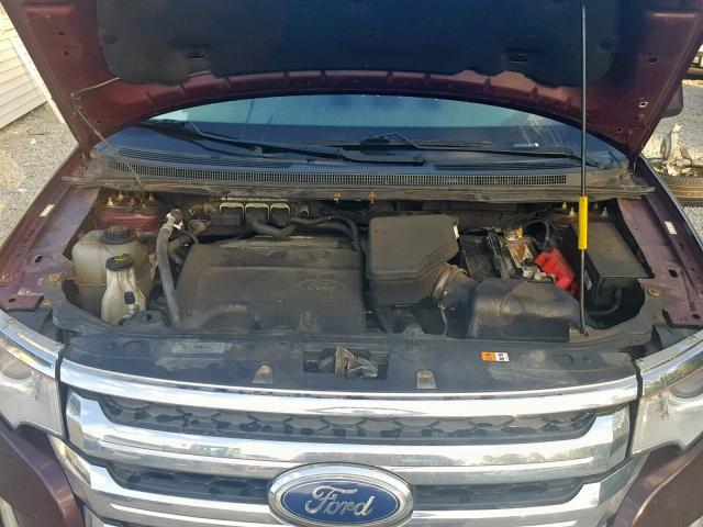 2FMDK3JC0BBA75011 - 2011 FORD EDGE SEL BURGUNDY photo 7