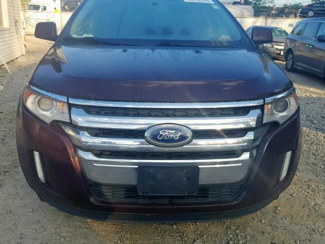 2FMDK3JC0BBA75011 - 2011 FORD EDGE SEL BURGUNDY photo 9