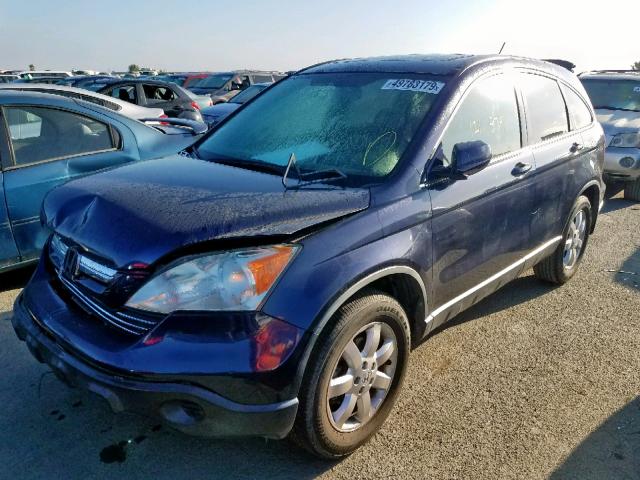 JHLRE38789C005456 - 2009 HONDA CR-V EXL BLUE photo 2