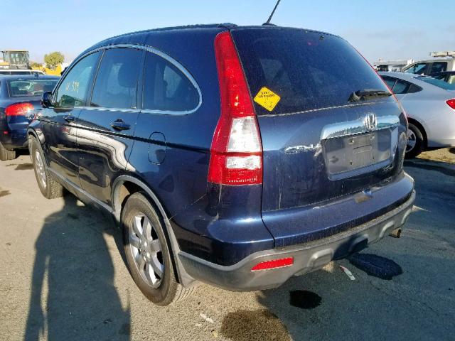 JHLRE38789C005456 - 2009 HONDA CR-V EXL BLUE photo 3