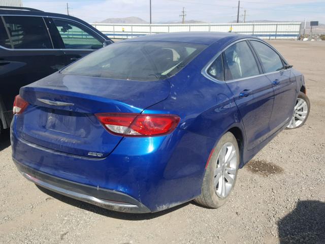 1C3CCCAB3FN749042 - 2015 CHRYSLER 200 LIMITE BLUE photo 4