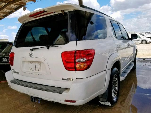 5TDZT38A14S231571 - 2004 TOYOTA SEQUOIA LI WHITE photo 4