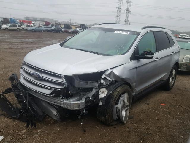 2FMTK4J9XFBC30451 - 2015 FORD EDGE SEL SILVER photo 2