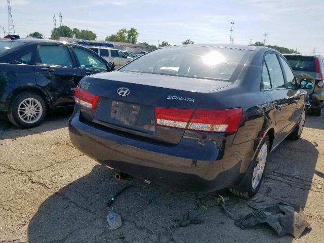 5NPET46CX7H222077 - 2007 HYUNDAI SONATA GLS BLACK photo 4