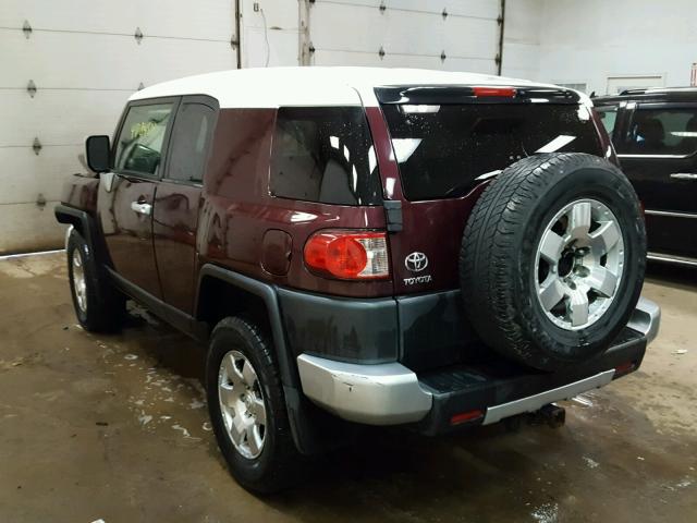 JTEBU11F670076463 - 2007 TOYOTA FJ CRUISER MAROON photo 3