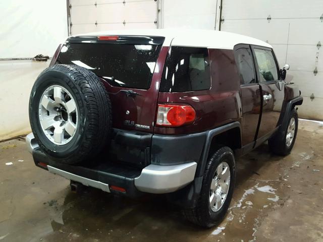 JTEBU11F670076463 - 2007 TOYOTA FJ CRUISER MAROON photo 4