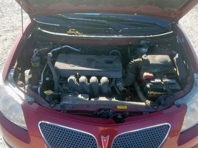 5Y2SL65848Z414309 - 2008 PONTIAC VIBE RED photo 7