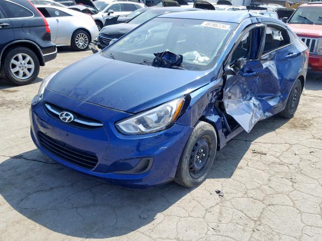 KMHCT4AE5GU989367 - 2016 HYUNDAI ACCENT SE BLUE photo 2