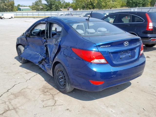 KMHCT4AE5GU989367 - 2016 HYUNDAI ACCENT SE BLUE photo 3