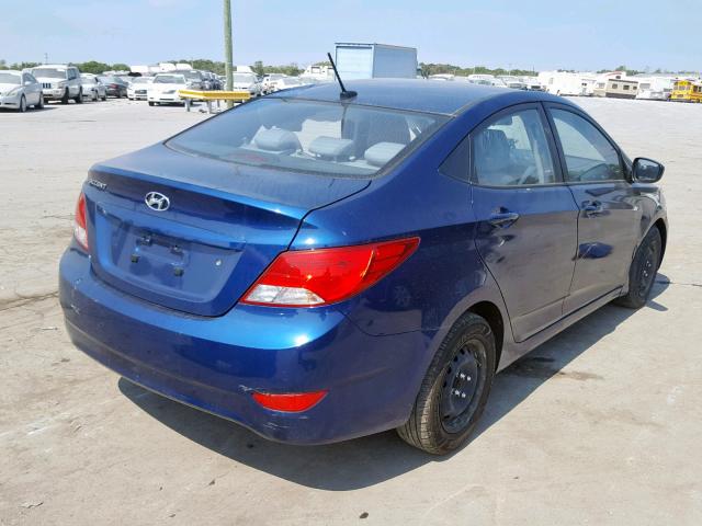 KMHCT4AE5GU989367 - 2016 HYUNDAI ACCENT SE BLUE photo 4