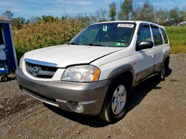 4F2CU09121KM10852 - 2001 MAZDA TRIBUTE LX WHITE photo 2