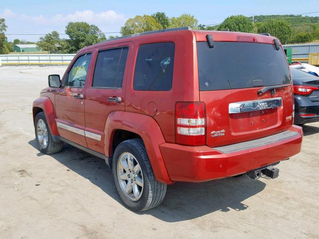 1J4PN5GK9AW115449 - 2010 JEEP LIBERTY LI RED photo 3