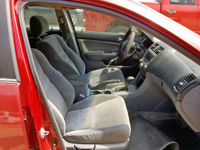 1HGCM567X7A103743 - 2007 HONDA ACCORD EX RED photo 5