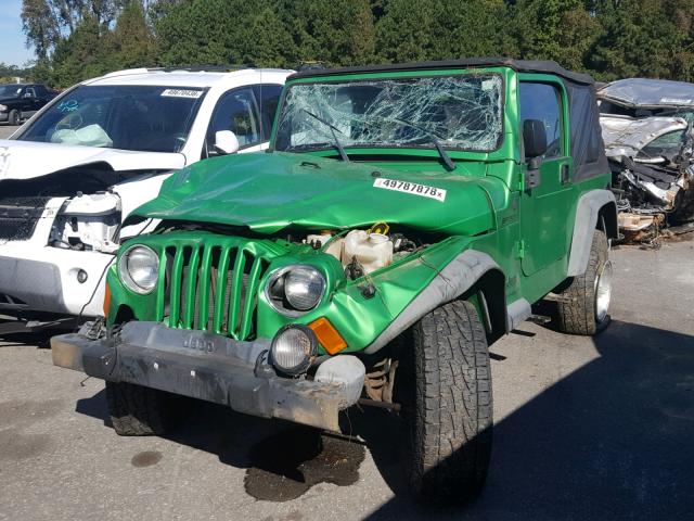 1J4FA49S04P771343 - 2004 JEEP WRANGLER / GREEN photo 2