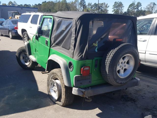 1J4FA49S04P771343 - 2004 JEEP WRANGLER / GREEN photo 3