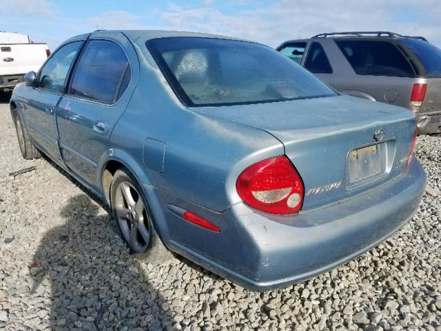 JN1CA31D01T604146 - 2001 NISSAN MAXIMA GXE BLUE photo 3