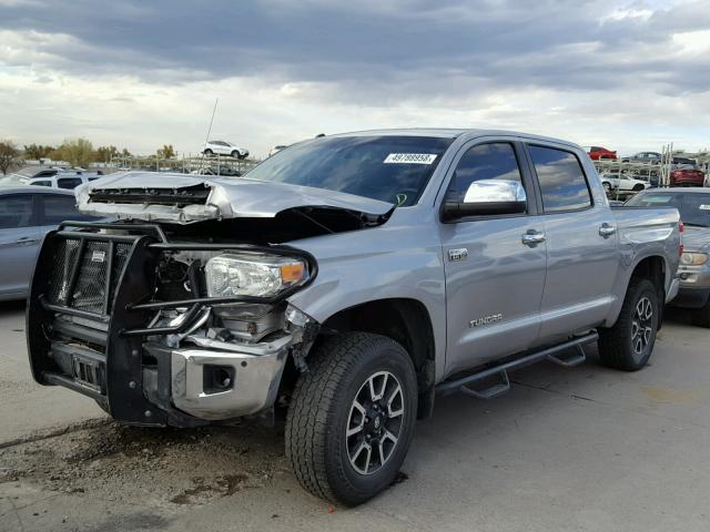 5TFHY5F14EX372612 - 2014 TOYOTA TUNDRA CRE SILVER photo 2