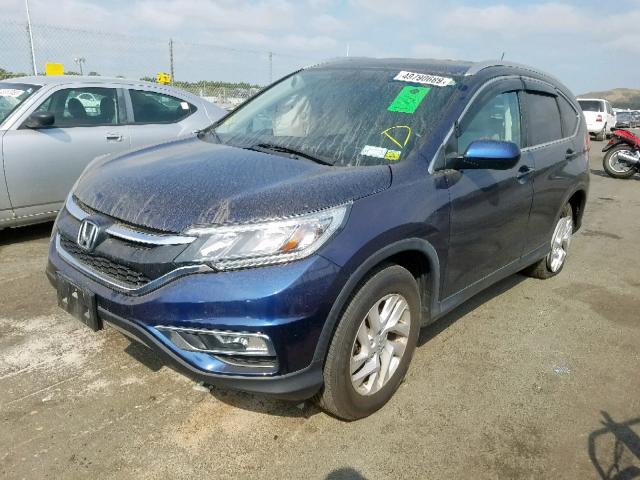 2HKRM4H73FH664180 - 2015 HONDA CR-V EXL BLUE photo 2