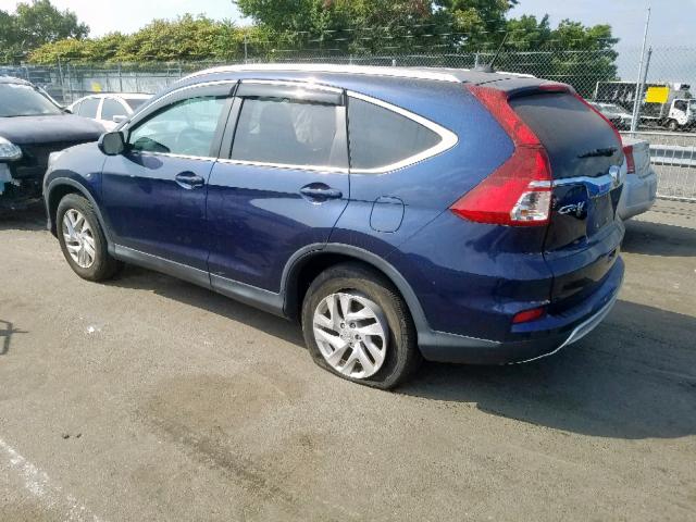 2HKRM4H73FH664180 - 2015 HONDA CR-V EXL BLUE photo 3